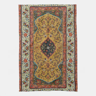 Antique Persian Rich Carpet Elegant Rug Carpet Tea Towel