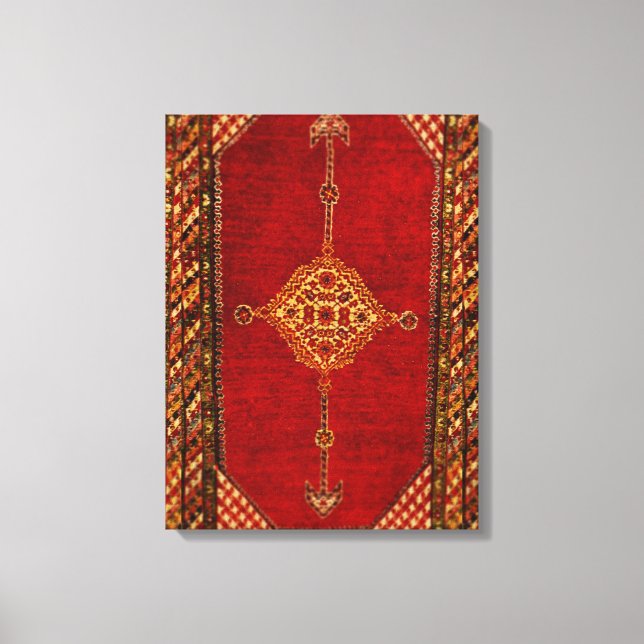 Antique Persian rug - bold pattern    Canvas Print (Front)
