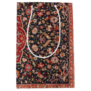 Antique Persian Rug Distressed Vintage Art Pattern Medium Gift Bag