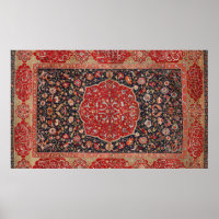 Antique Persian Rug Distressed Vintage Art Pattern