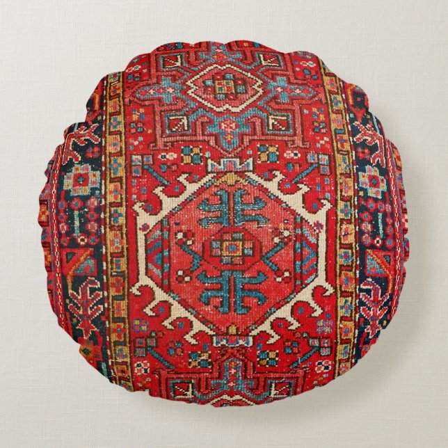 Antique Persian, Turkish Rug  Pattern Round Cushion (Front)