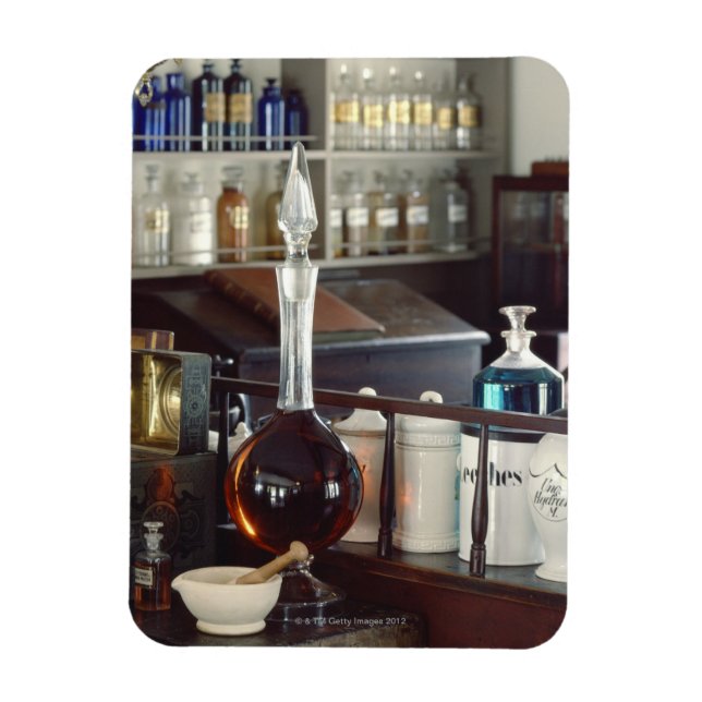 Antique pharmacy bottles magnet (Vertical)