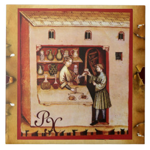 ANTIQUE PHARMACY Medicine, Drug Store,Monogram Tile