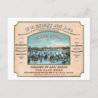 Antique Philadelphia skate store advertisement Postcard