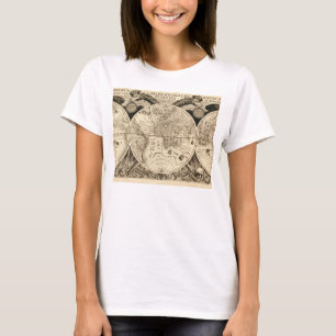 Antique Phillip Eckebrecht 1630 Map of the World T-Shirt