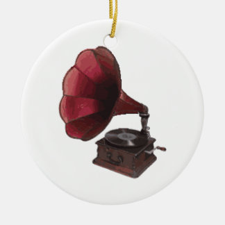 Antique Phonograph Ceramic Tree Decoration