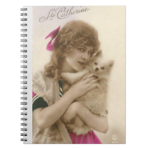 Antique Photo Victorian Woman and Dog Notebook