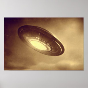 Antique Photograph of a UFO Poster