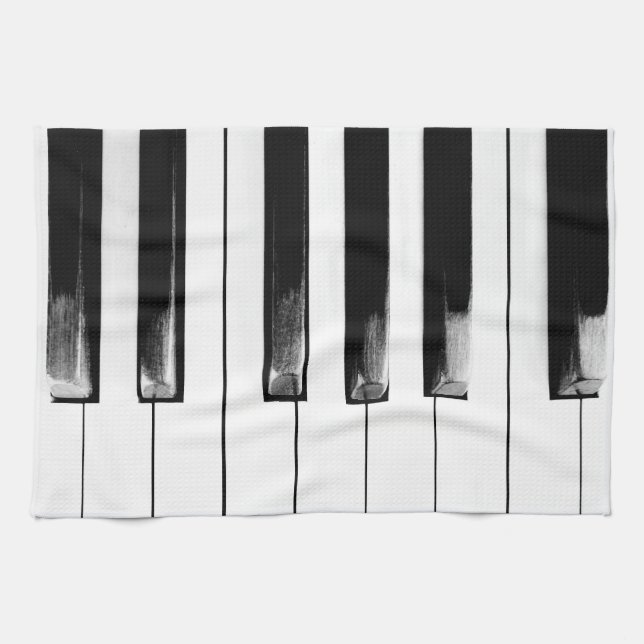 Antique Piano Keys Keyboard Tea Towel (Horizontal)