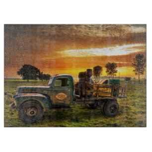 Antique Pickup in the Countryside Cutting Board