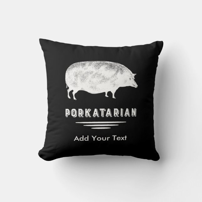 Antique Pig Bacon Lover Porkatarian Funny Cushion (Front)