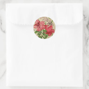 Antique Pink Botanical Art Stickers Vintage Style