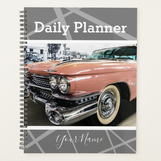 Antique Pink Car - Daily Planner- HAMbWG Planner (Front)