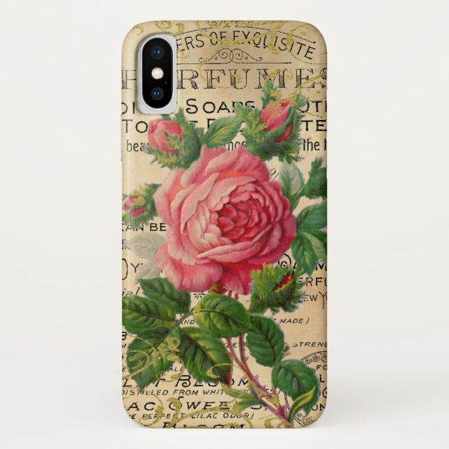 Antique Pink French Roses Case-Mate iPhone Case (Back)