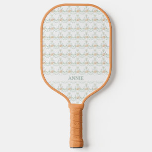 Antique Pink Green Cottagecore Pickleball Paddle