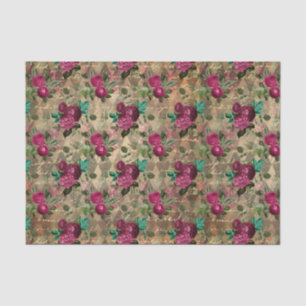 Antique Pink Roses Tissue Paper
