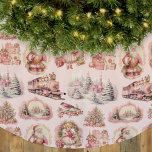 Antique Pink Victorian Christmas Tree Skirt<br><div class="desc">Antique Pink Victorian Christmas Tree Skirt — This holiday brushed polyester Christmas tree skirt features a delicate seamless pattern design of soft blush pink, ivory, cream, rose and white fussy antique Victorian Era ephemera Christmas themed illustrations from yesteryear, on a faint powder pink background. Graphic depictions include Santa Claus, winter...</div>
