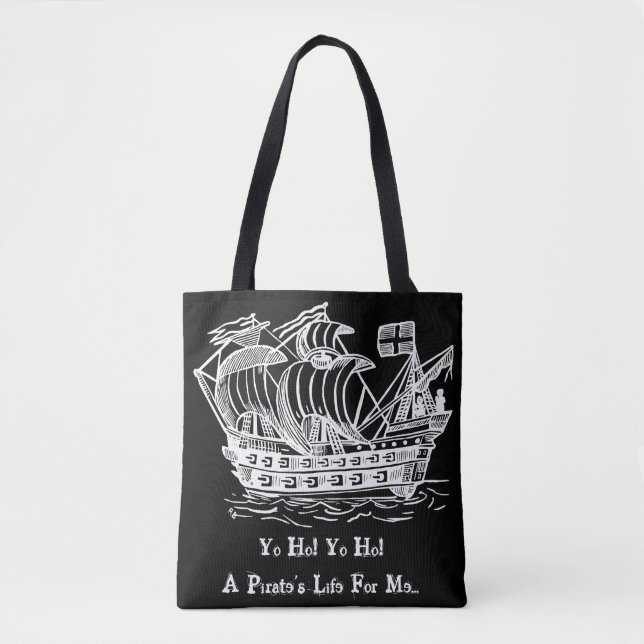 Antique Pirate Ship Tote Bag (Front)