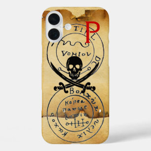 ANTIQUE  PIRATES TREASURE MAP ,SKULL AND SWORDS iPhone 16 PLUS CASE