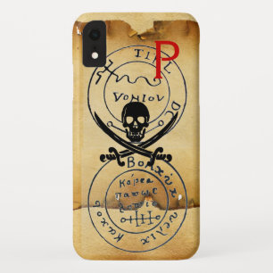 ANTIQUE  PIRATES TREASURE MAP ,SKULL AND SWORDS iPhone XR CASE