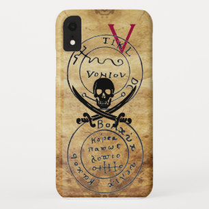ANTIQUE PIRATES TREASURE MAP ,SKULL AND SWORDS iPhone XR CASE