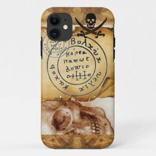 ANTIQUE  PIRATES TREASURE MAP ,SKULL AND SWORDS Case-Mate iPhone CASE