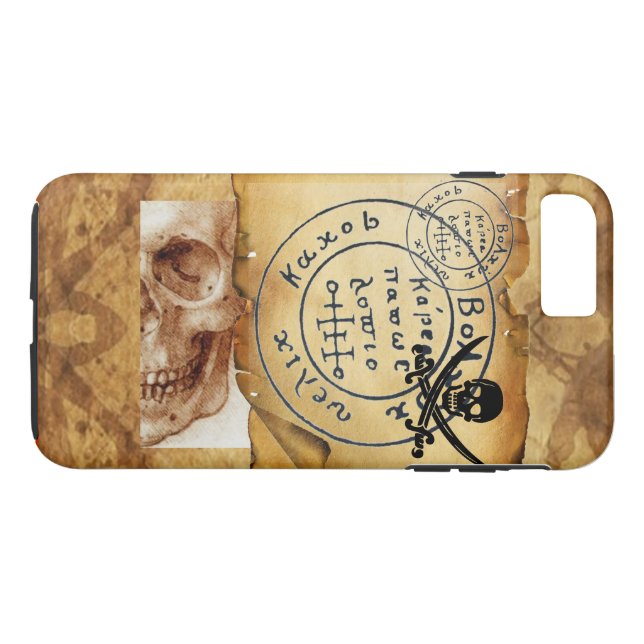 ANTIQUE  PIRATES TREASURE MAP ,SKULL AND SWORDS Case-Mate iPhone CASE (Back (Horizontal))