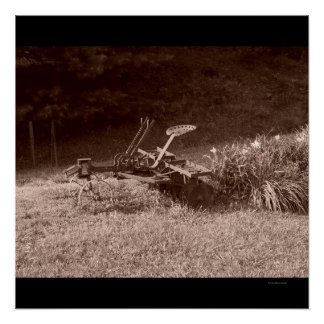 Antique Plough, in Sepia Poster