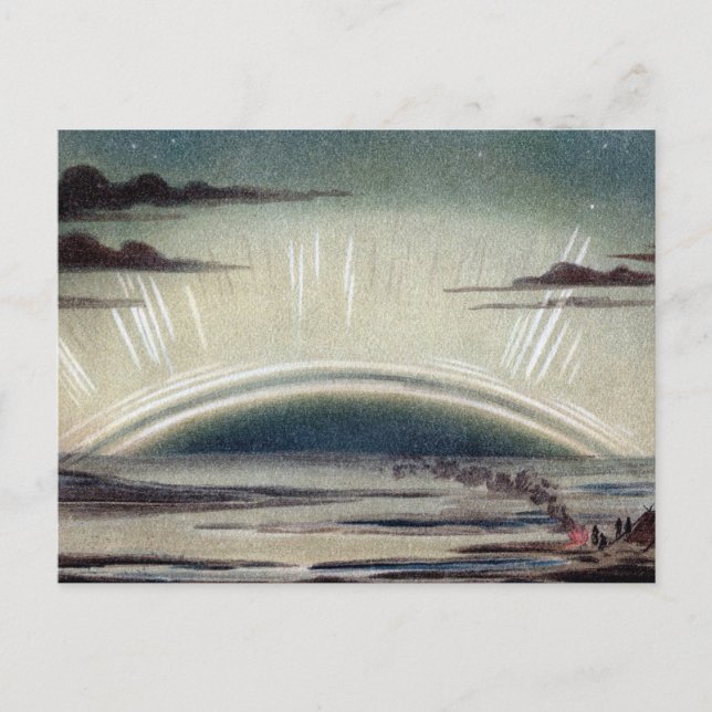 Antique Polar Lights Arctic Illustration Postcard (Front)
