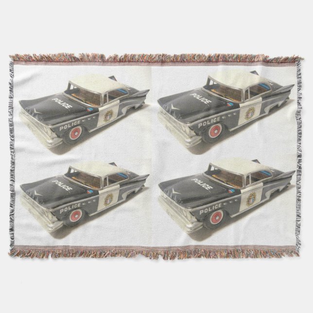 Antique Police Car Throw Blanket  (Front)