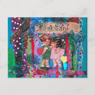 Antique Postcard Vintage Valentine's Day Children