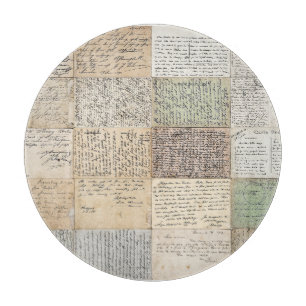 Antique Postcards French Vintage Background Cutting Board
