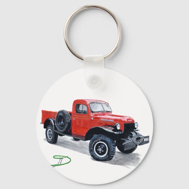 Antique Power Wagon Truck  Keychain (Front)