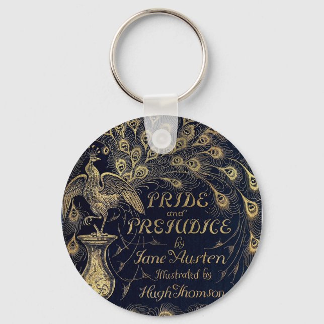 Antique Pride and Prejudice Peacock Edition Cover Key Ring (Front)