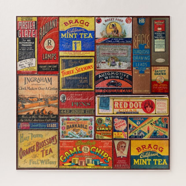 ANTIQUE PRODUCT ADVERTISING BOX ART JIGSAW PUZZLE (Vertical)