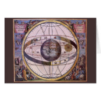 Antique Ptolemaic Solar System, Andreas Cellarius