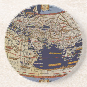 Antique Ptolemaic World Map, Johannes of Arnsheim Coaster