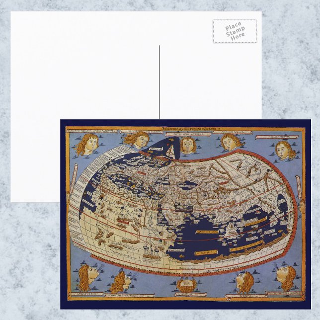 Antique Ptolemaic World Map, Johannes of Arnsheim Postcard (Creator Uploaded)