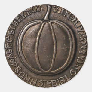 Antique Pumpkin Coin Classic Round Sticker