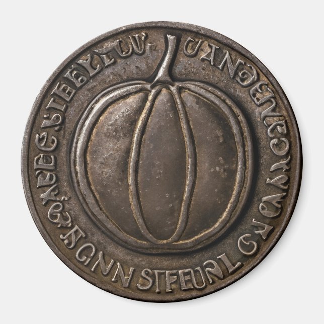 Antique Pumpkin Coin Magnet (Front)