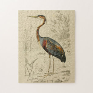 Antique Purple Heron Travies Edouard Jigsaw Puzzle