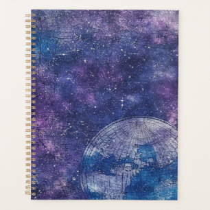 Antique Purple Star Chart World Map Planner