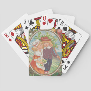 Antique Quirky Valentine, Victorian Era, 1874 Playing Cards