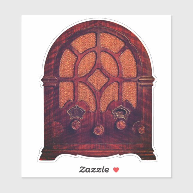 Antique radio wood elegant art deco cathedral  (Sheet)