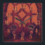 Antique radio wood elegant art deco cathedral square wall clock<br><div class="desc">A beautiful , elegant wood antique or vintage radio.</div>