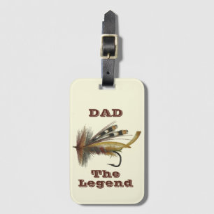 Antique Rainbow Fly For The Fishing Legend Dad Luggage Tag