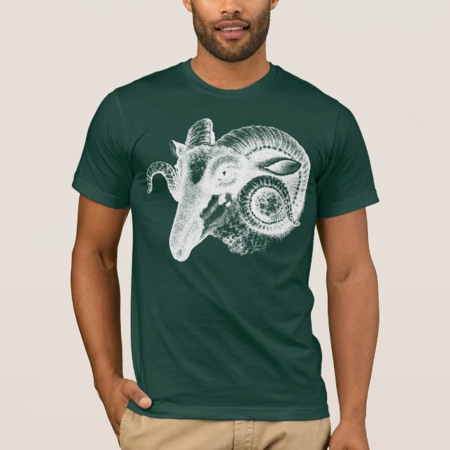 Antique Ram Sheep Head T Shirt (Front)