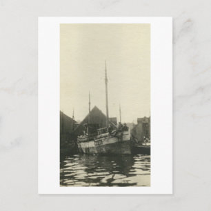 Antique Real Photo Norwegian Boat Crew Postcard