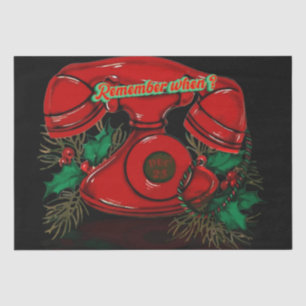 Antique Red Christmas Telephone Gift Tissue Paper