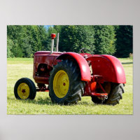 Antique Red Farm Tractor